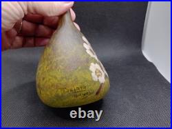 Vase Ancien Soufflé Multicouche Signé DELATTE NANCY. M A