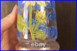Vase Ancien en Verre Legras Pantin Émaillé Opaline Tournesols Art Nouveau
