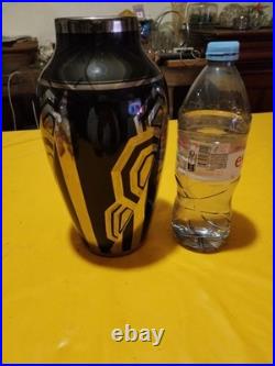 Vase Art Deco Argent Et Noir