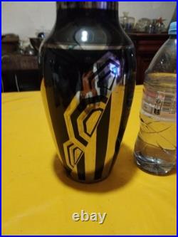 Vase Art Deco Argent Et Noir