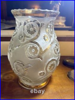 Vase Art Deco En Verre Attribué À Pierre Davesn Pour Daum