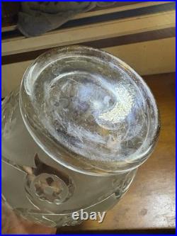 Vase Art Deco En Verre Attribué À Pierre Davesn Pour Daum