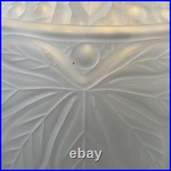 Vase Art Déco En Verre Dépoli Moulé Signé Joma Montfleuri France