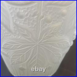 Vase Art Déco En Verre Dépoli Moulé Signé Joma Montfleuri France