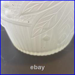 Vase Art Déco En Verre Dépoli Moulé Signé Joma Montfleuri France