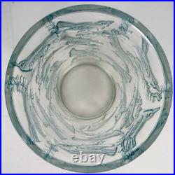 Vase Art Déco Grives Verre Patine Bleu René Lalique R. Lalique Glass Birds