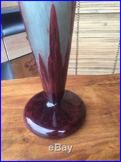 Vase Art Deco Pâte De Verre Nancy