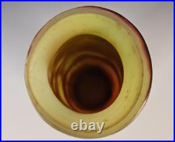 Vase Art Nouveau 26 cm Verre dégagé à l'acide Signé J Michel -style Gallé Daum Vase Art Nouveau 26 cm Verre dégagé à l'acide Signé J Michel -style Gallé Daum