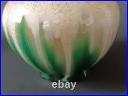 Vase Art Nouveau Cristalisation Et Glacure Verte