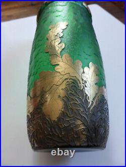 Vase Art Nouveau Verre Givré Legras St Denis Hauteur 30 cm