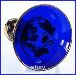 Vase Art Nouveau lierre cristal de Baccarat bleu cobalt 39,7cm