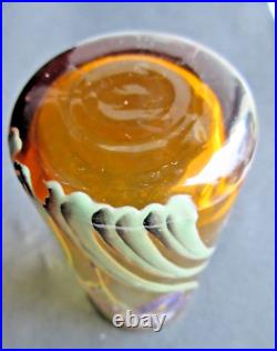 Vase Art Nouveau ou grand verre ambre émaillé Legras Iris bleu Vase Art Nouveau ou grand verre ambre émaillé Legras Iris bleu