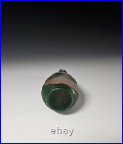 Vase Art Nouveau signé DEVEZ Pantin verre multicouche gravé à l'acide 17 cm