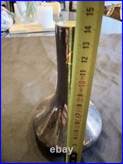 Vase Art Nouveau signé Michèle Caoët 1900 lustre irisé dorure japonisant