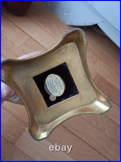 Vase Art Nouveau verre givré décor Fleur doré bleu gravé a l'acide Baccarat 26cm