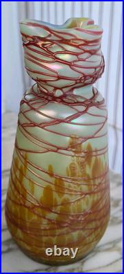 Vase Art Nouveau verre irisé trilobe Pallme Conige & Abbel Kralik