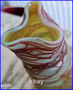 Vase Art Nouveau verre irisé trilobe Pallme Conige & Abbel Kralik