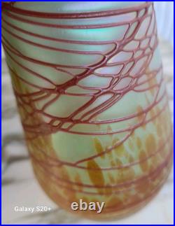 Vase Art Nouveau verre irisé trilobe Pallme Conige & Abbel Kralik