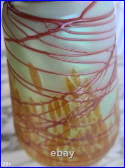Vase Art Nouveau verre irisé trilobe Pallme Conige & Abbel Kralik