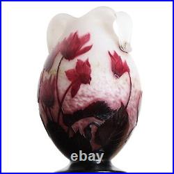 Vase Aux Cyclamens signé André Delatte Nancy Art Nouveau