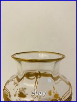 Vase Baccarat en Cristal décor OR 19ème 20cm RARE