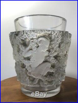 Vase Bacchus Patine Gris-Marron Rene Lalique R. Lalique Grey-Brown Stain Glass