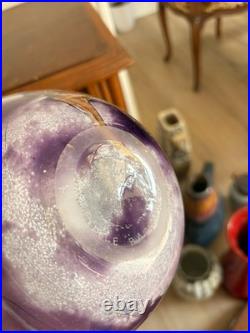 Vase Boule Michele Luzoro Verrerie Biot Verre Soufflé Lampe Inclusion OR Rose