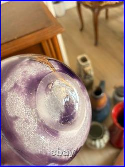 Vase Boule Michele Luzoro Verrerie Biot Verre Soufflé Lampe Inclusion OR Rose