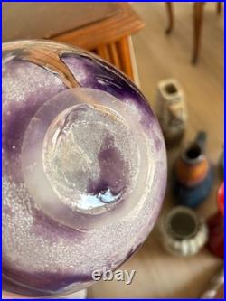 Vase Boule Michele Luzoro Verrerie Biot Verre Soufflé Lampe Inclusion OR Rose