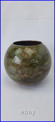 Vase Boule Sidéral JEAN-NOËL BOUILLET Verre Laque Fusionniste d'OCÉANIE 19,5 cm