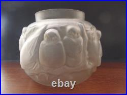 Vase Boule Signe Muller Freres Luneville 12 Oiseaux Verre Cristal Presse-depoli Vase Boule Signe Muller Freres Luneville 12 Oiseaux Verre Cristal Presse-depoli