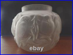 Vase Boule Signe Muller Freres Luneville 12 Oiseaux Verre Cristal Presse-depoli Vase Boule Signe Muller Freres Luneville 12 Oiseaux Verre Cristal Presse-depoli