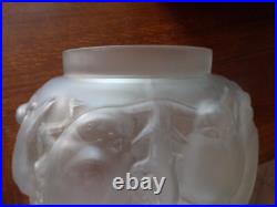 Vase Boule Signe Muller Freres Luneville 12 Oiseaux Verre Cristal Presse-depoli Vase Boule Signe Muller Freres Luneville 12 Oiseaux Verre Cristal Presse-depoli