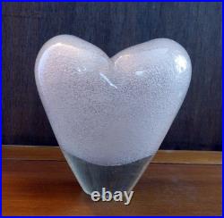 Vase COUR Attribué à André THURET Verre Soufflé Bullé Rose Vintage XXe