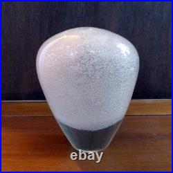 Vase COUR Attribué à André THURET Verre Soufflé Bullé Rose Vintage XXe