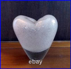 Vase COUR Attribué à André THURET Verre Soufflé Bullé Rose Vintage XXe
