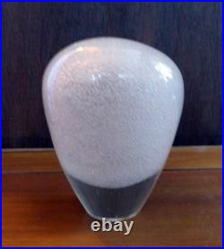 Vase COUR Attribué à André THURET Verre Soufflé Bullé Rose Vintage XXe