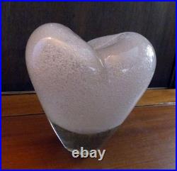 Vase COUR Attribué à André THURET Verre Soufflé Bullé Rose Vintage XXe
