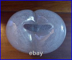 Vase COUR Attribué à André THURET Verre Soufflé Bullé Rose Vintage XXe
