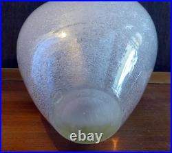 Vase COUR Attribué à André THURET Verre Soufflé Bullé Rose Vintage XXe