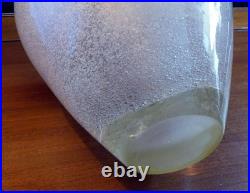 Vase COUR Attribué à André THURET Verre Soufflé Bullé Rose Vintage XXe