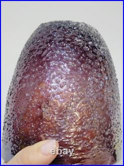 Vase / Cache Pot Verre Soufflé Texturé Style Micheluzzi Glass Ghiaccio Améthyste