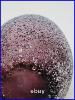 Vase / Cache Pot Verre Soufflé Texturé Style Micheluzzi Glass Ghiaccio Améthyste