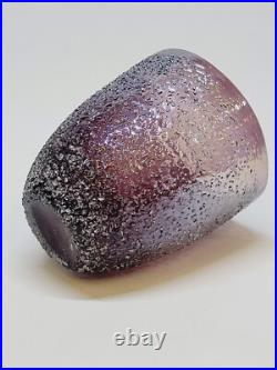 Vase / Cache Pot Verre Soufflé Texturé Style Micheluzzi Glass Ghiaccio Améthyste