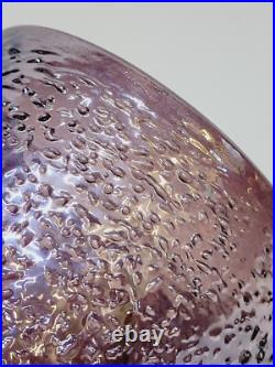 Vase / Cache Pot Verre Soufflé Texturé Style Micheluzzi Glass Ghiaccio Améthyste