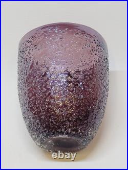 Vase / Cache Pot Verre Soufflé Texturé Style Micheluzzi Glass Ghiaccio Améthyste