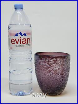 Vase / Cache Pot Verre Soufflé Texturé Style Micheluzzi Glass Ghiaccio Améthyste
