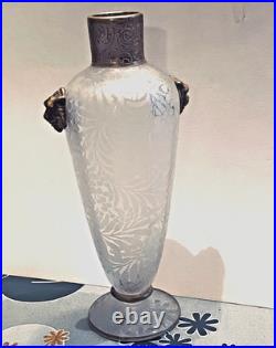 Vase Conique De Théodore Legras Décor Mimosa