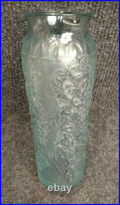Vase Cristal Coloré Bougainvilliers Signé Lalique