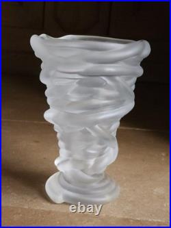 Vase Cristal De Sevres Sablé Haut 21,5 Cm Art Deco